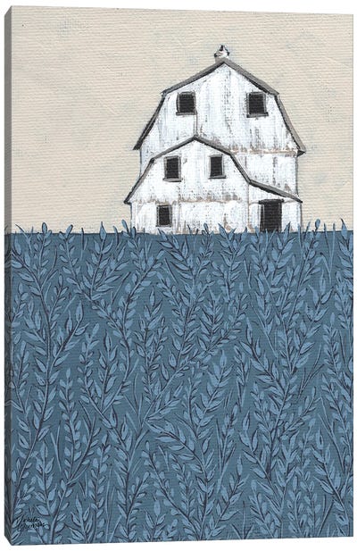 Fields of Blue Canvas Art Print - Barns