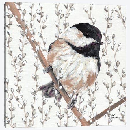 Wee Chickadee Canvas Print #MNO89} by Michele Norman Canvas Wall Art