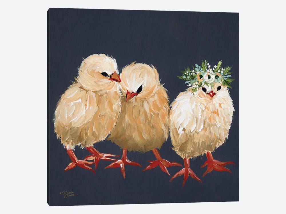 Chick Trio by Michele Norman 1-piece Canvas Artwork