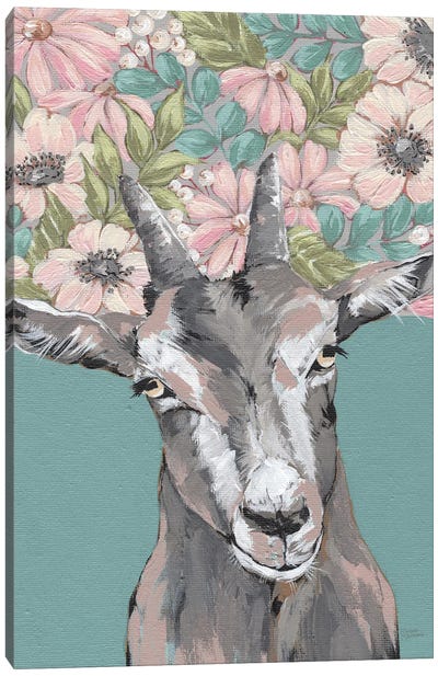 Gertie The Goat Canvas Art Print - Goat Art