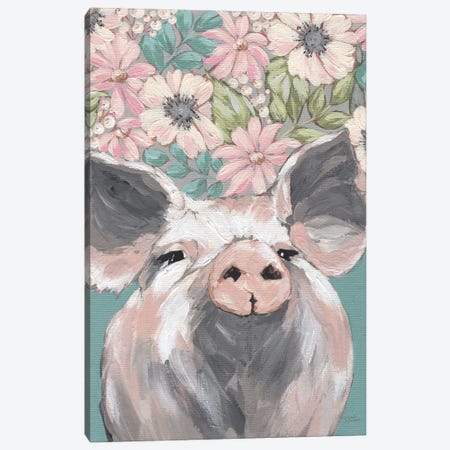 Patrice The Pig Canvas Print #MNO92} by Michele Norman Canvas Art Print