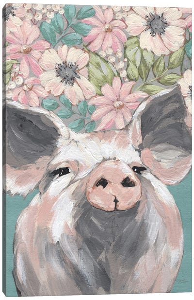 Patrice The Pig Canvas Art Print - Michele Norman