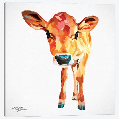 Cute Little Calf Canvas Print #MNO9} by Michele Norman Canvas Art Print