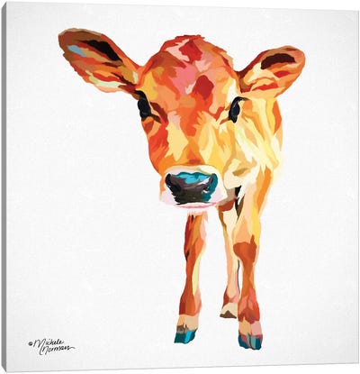 Cute Little Calf Canvas Art Print - Michele Norman