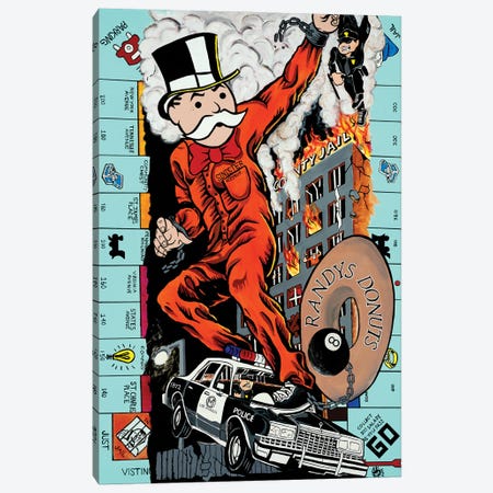 Just Visiting Canvas Print #MNP65} by Sinister Monopoly Canvas Artwork