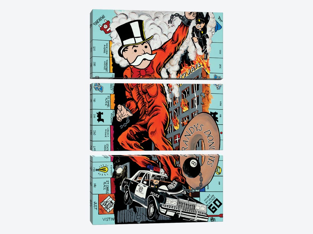 Just Visiting by Sinister Monopoly 3-piece Canvas Art