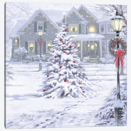 Christmas House Canvas Print #MNS229} by The Macneil Studio Canvas Art Print