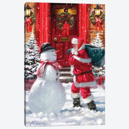 Santa And Red Door Canvas Print #MNS506} by The Macneil Studio Art Print