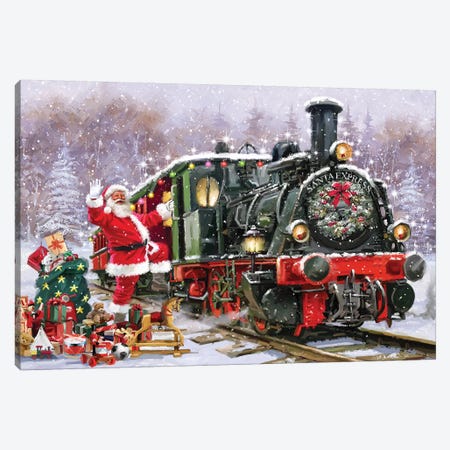 Santa's Express Canvas Print #MNS547} by The Macneil Studio Art Print
