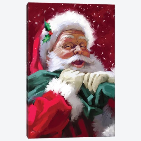 Santa's Face Canvas Print #MNS571} by The Macneil Studio Canvas Art Print
