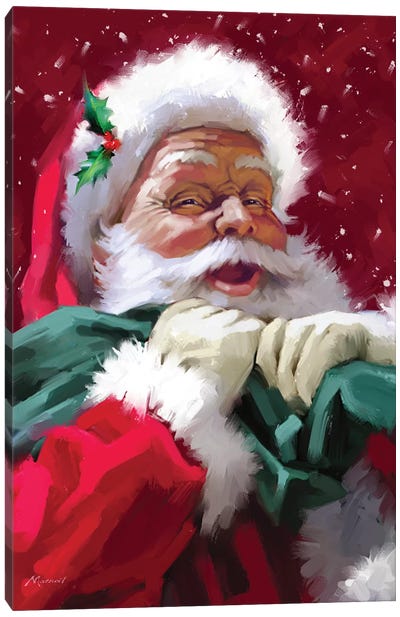 Santa's Face Canvas Art Print - The Macneil Studio