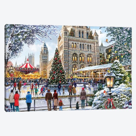 Skating Outside Natural History Museum Canvas Print #MNS593} by The Macneil Studio Art Print