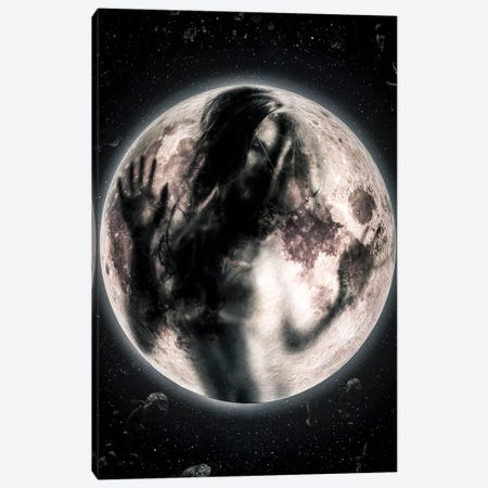 Moon Girl Canvas Print #MNU51} by Manuel Luces Art Print