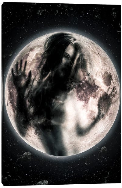 Moon Girl Canvas Art Print - Manuel Luces