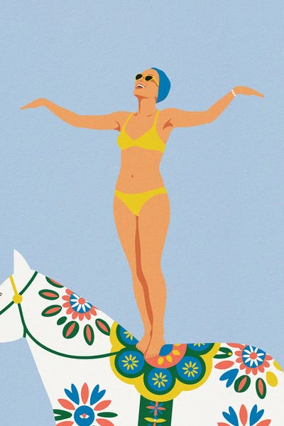 Celery - Canvas Prints: Dala Horse Ride No 2 by Andreas Magnusson