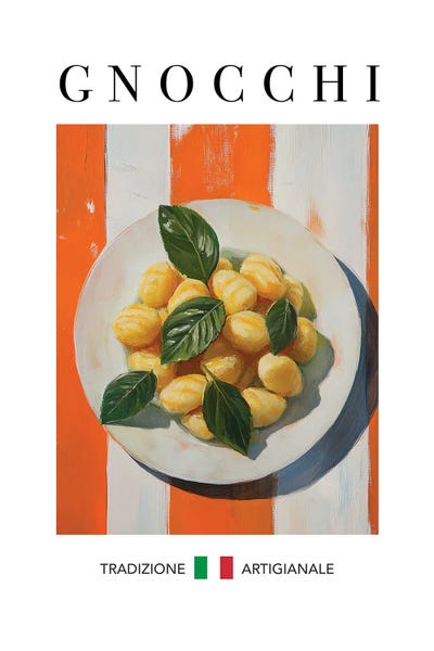 Food & Drink Posters: Gnocchi by Andreas Magnusson