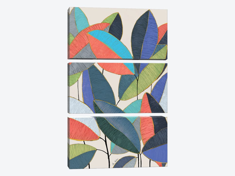 Ficus Leaves by Ana Martínez 3-piece Canvas Wall Art