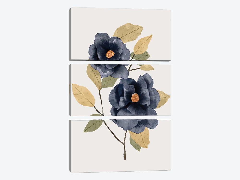 Blue Roses by Ana Martínez 3-piece Canvas Print