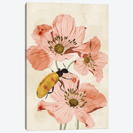 Flowers And Insects Canvas Print #MNZ32} by Ana Martínez Canvas Artwork