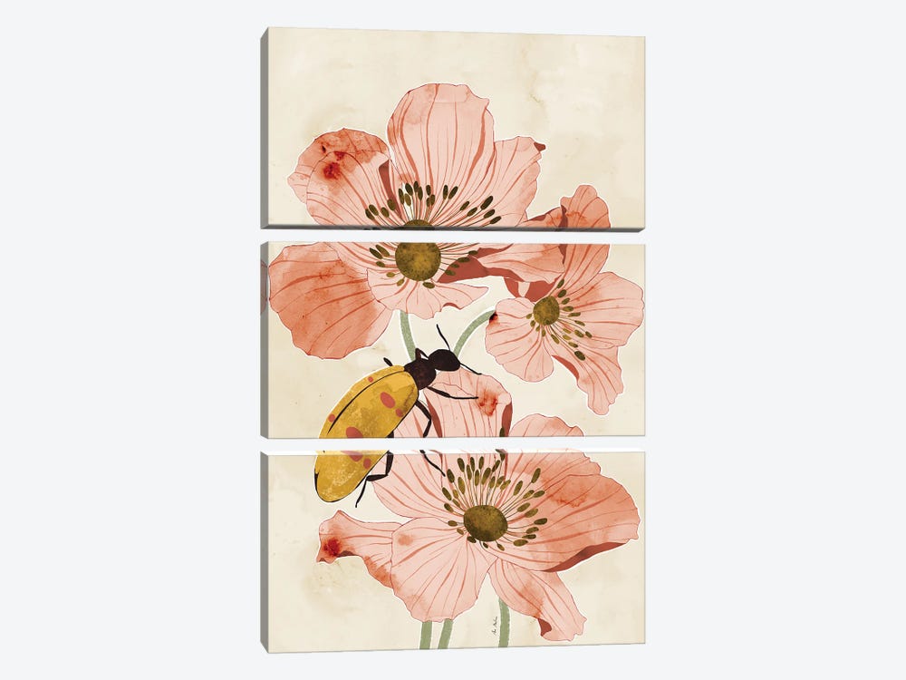 Flowers And Insects by Ana Martínez 3-piece Canvas Artwork