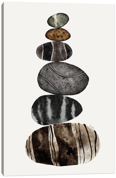 Stones In Balance Canvas Art Print - Zen Garden