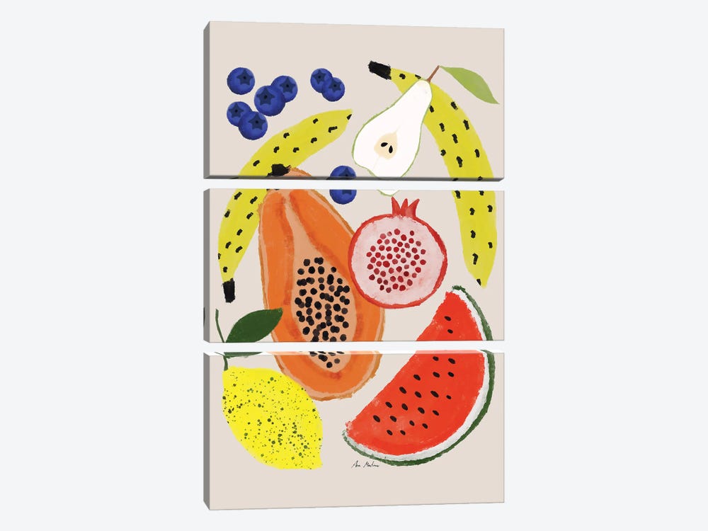 Fruits by Ana Martínez 3-piece Canvas Print
