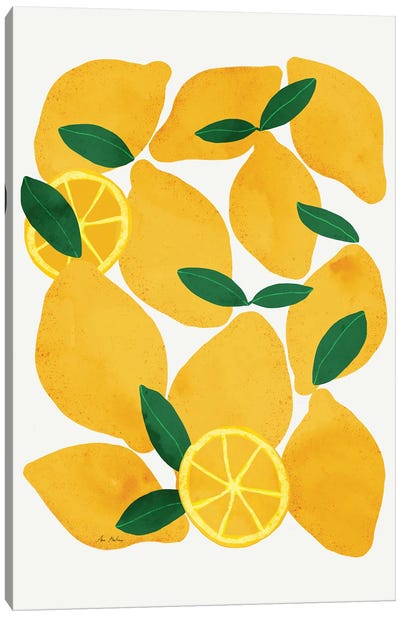 Mediterranean Lemons Canvas Art Print - Lemon & Lime Art