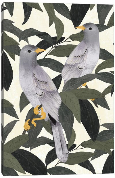 Birds In The Forest Canvas Art Print - Ana Martínez