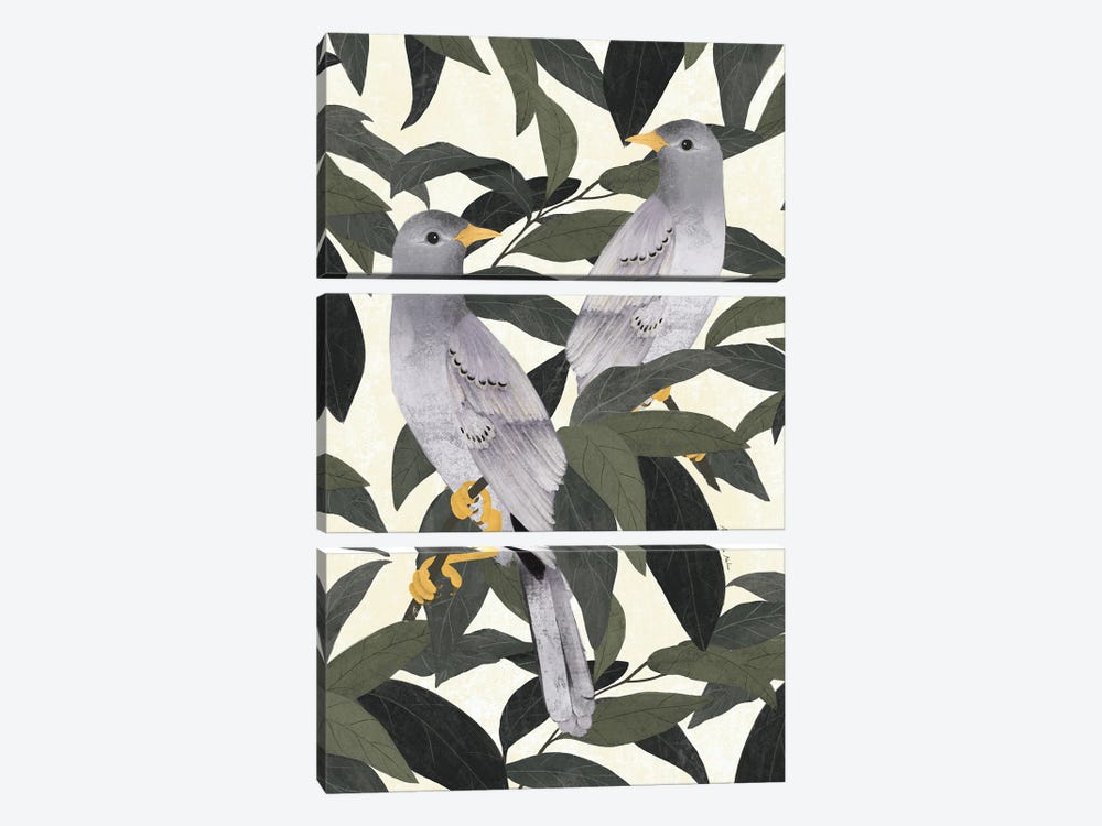 Birds In The Forest by Ana Martínez 3-piece Canvas Art