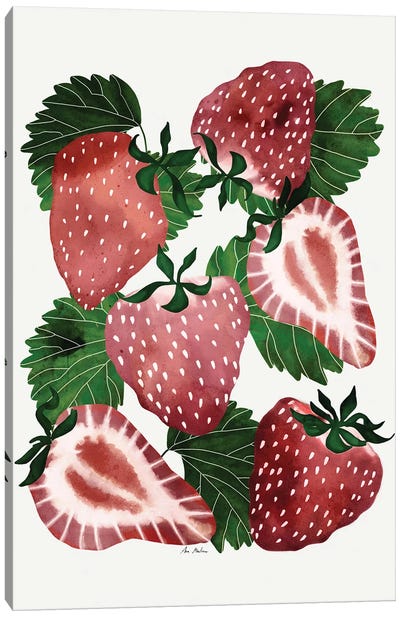 Strawberries Canvas Art Print - Ana Martínez