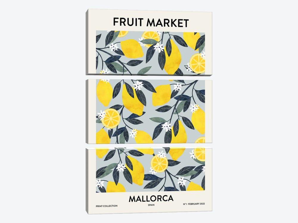 Fruit Market Mallorca by Ana Martínez 3-piece Canvas Wall Art