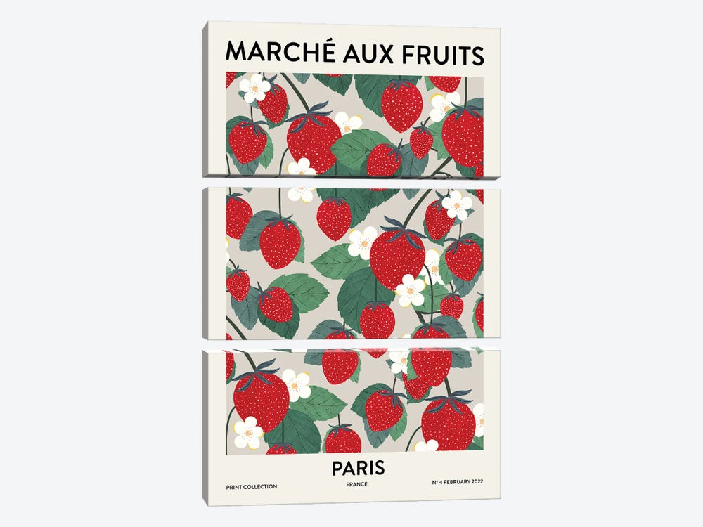 Fruit Market Paris by Ana Martínez 3-piece Canvas Art Print