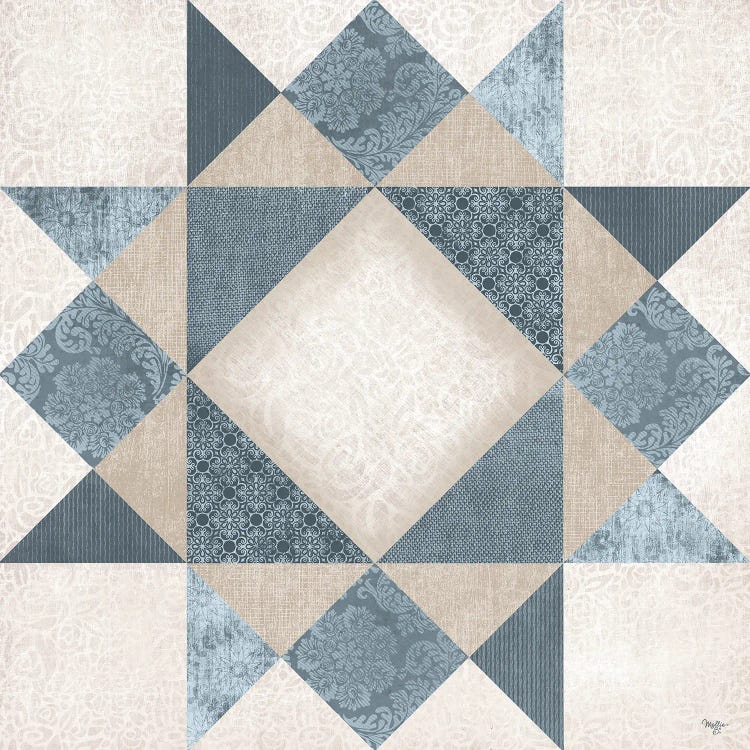 Blue Quilt Square I by Mollie B. wall art