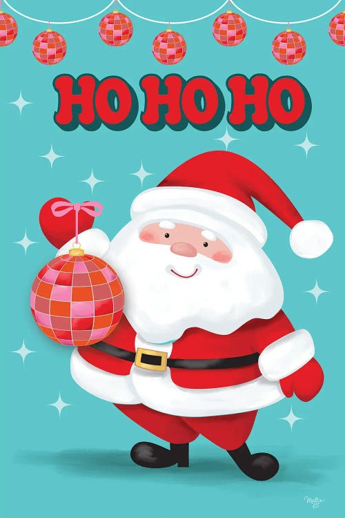 Disco Ball Santa by Mollie B. wall art