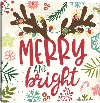 Merry & Bright Canvas Art Print - Christmas Signs & Sentiments