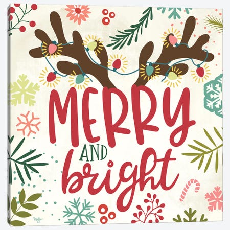 Merry & Bright Canvas Print #MOB15} by Mollie B. Canvas Wall Art
