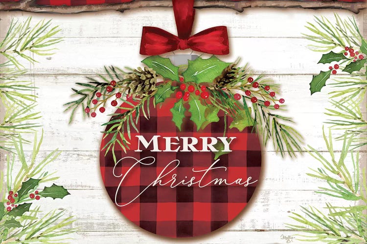 Merry Christmas Ornament by Mollie B. wall art