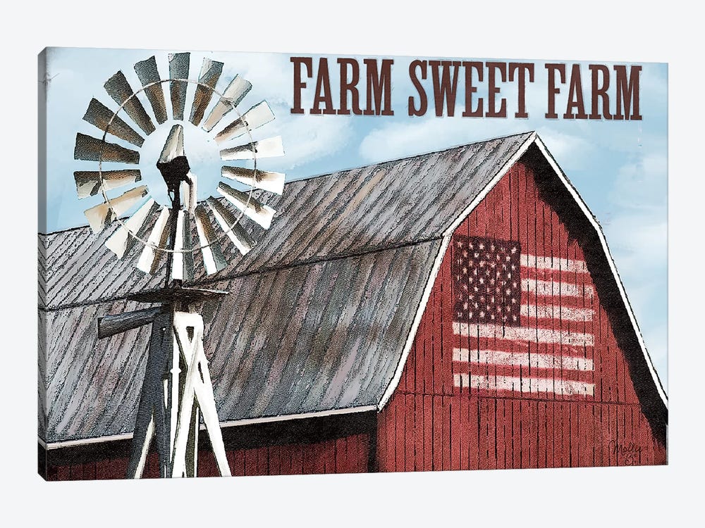 Farm Sweet Farm by Mollie B. 1-piece Canvas Wall Art