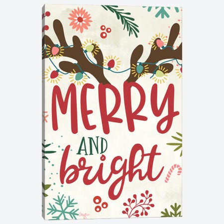 Merry And Bright Canvas Print #MOB39} by Mollie B. Art Print