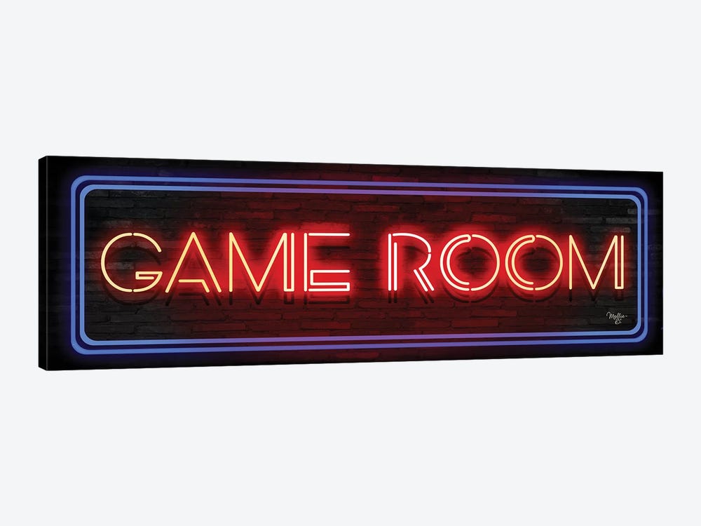 Game Room Neon Sign     by Mollie B. 1-piece Canvas Wall Art