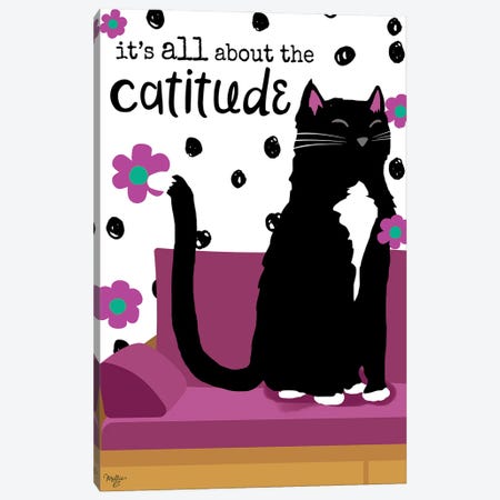 It's All About the Cattitude Canvas Print #MOB4} by Mollie B. Canvas Wall Art