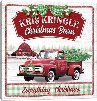 Kris Kringle Christmas Barn Canvas Art Print