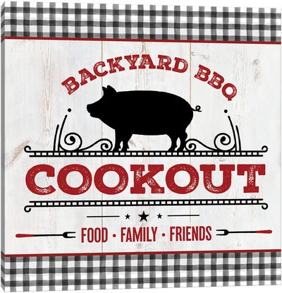Backyard BBQ Cookout Canvas Art Print - American Cuisine Art