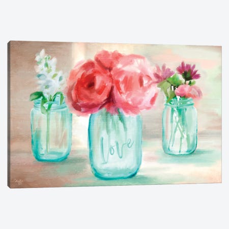 Floral Trio Canvas Print #MOB55} by Mollie B. Canvas Art