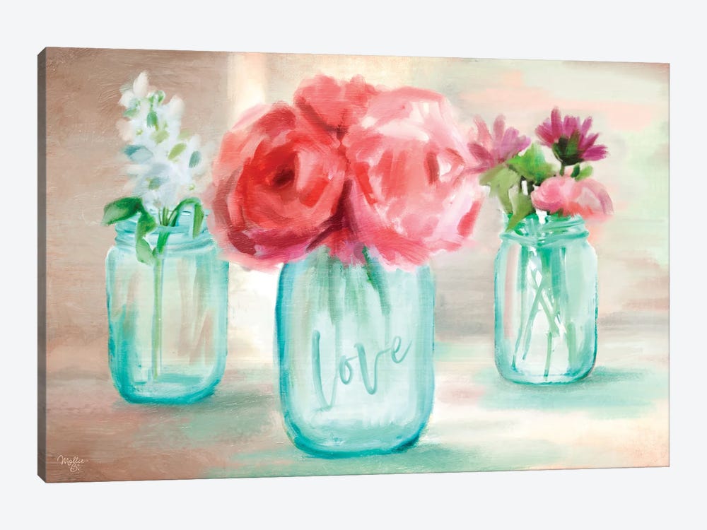 Floral Trio by Mollie B. 1-piece Canvas Art Print
