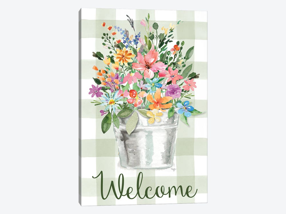 Welcome Flowers by Mollie B. 1-piece Canvas Wall Art