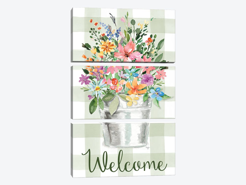 Welcome Flowers by Mollie B. 3-piece Canvas Art