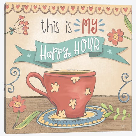 Coffee Happy Hour Canvas Print #MOB71} by Mollie B. Canvas Print