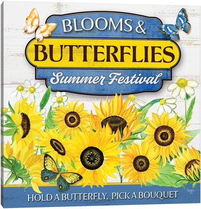Blooms & Butterflies Canvas Art Print