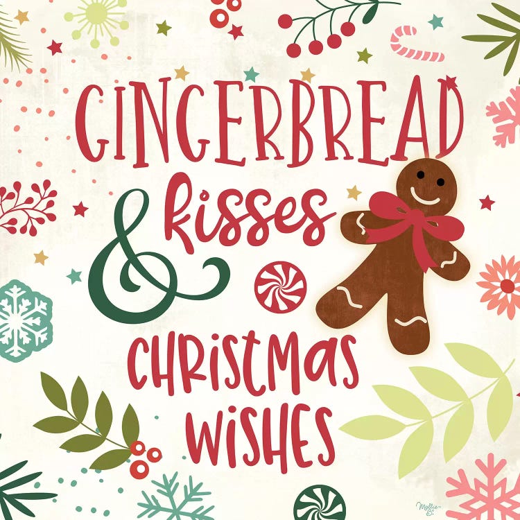 Gingerbread Kisses by Mollie B. wall art